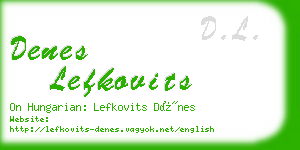 denes lefkovits business card